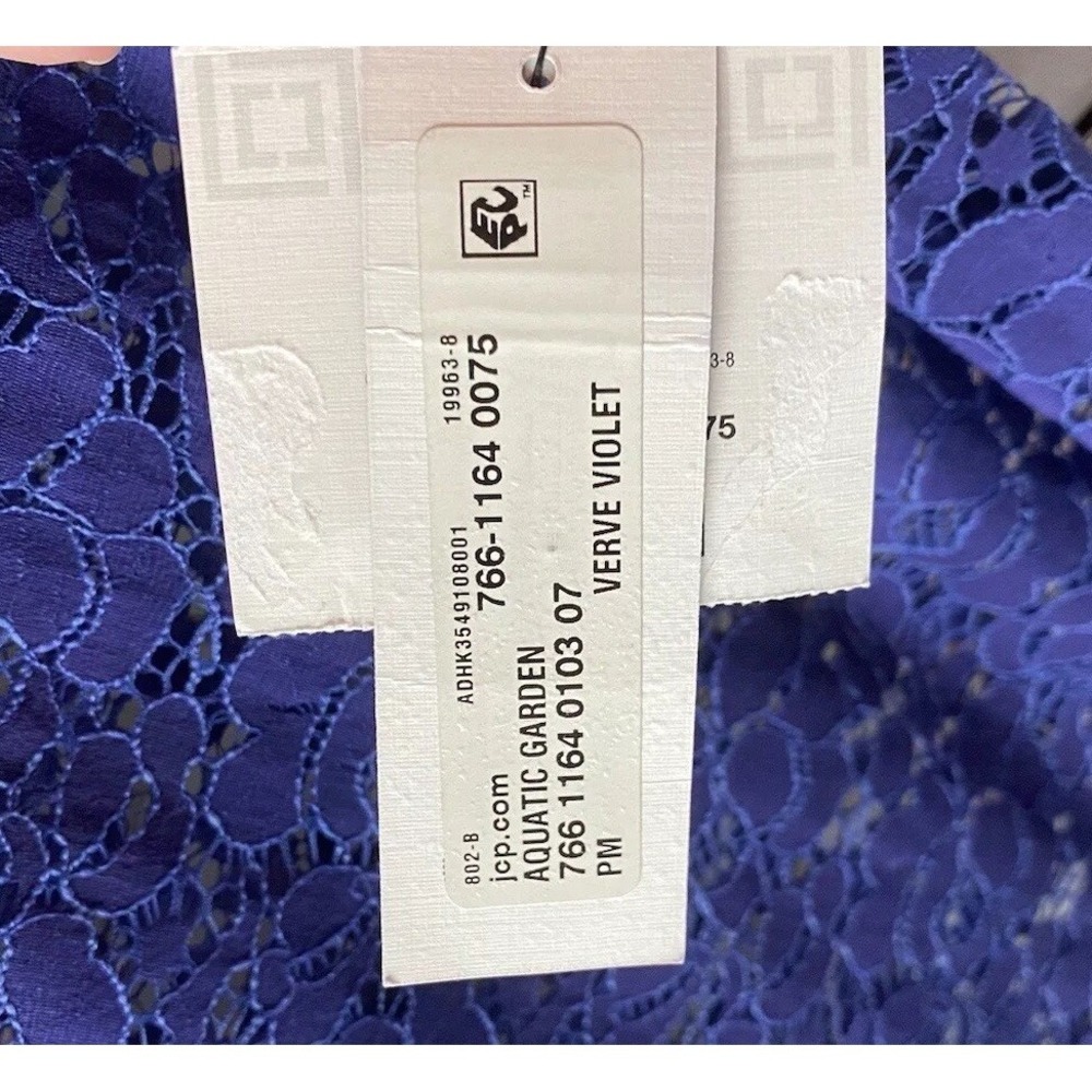 Lace Blouse cap SL  Liz Claiborne PM  Blue  Coquette Corporate Layer Going Out - Picture 4 of 12